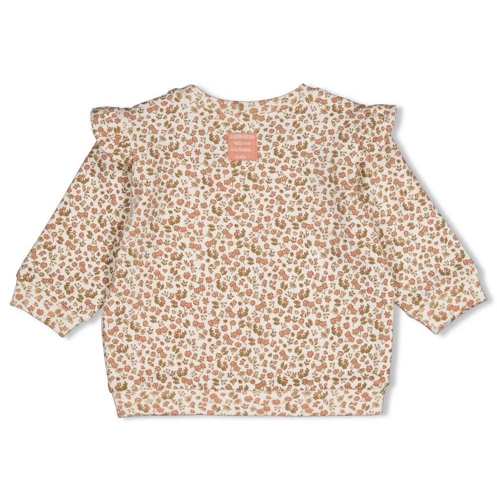 FALL IN LOVE — Organic Cotton Floral Ruffled Sweat Top