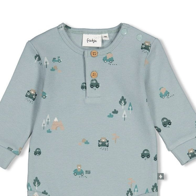 BEEP BEEP — Organic Cotton Rib Jersey Printed Bodysuit
