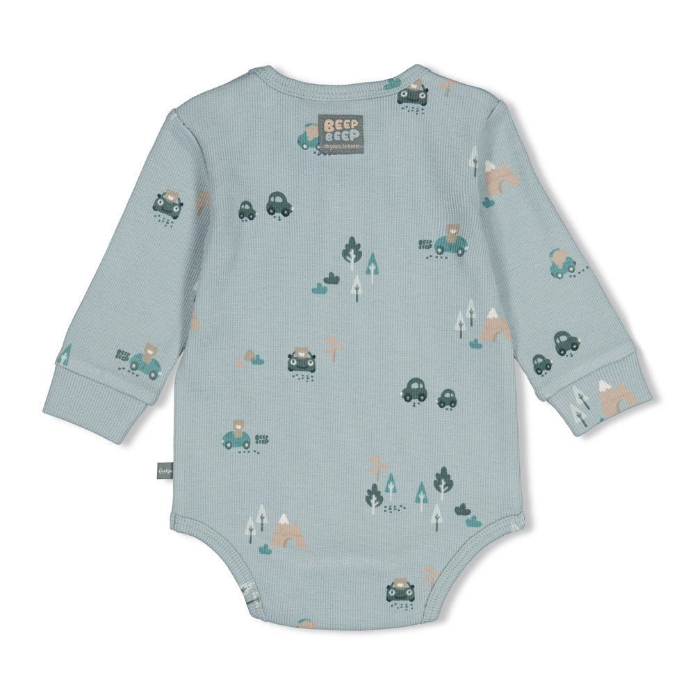 BEEP BEEP — Organic Cotton Rib Jersey Printed Bodysuit