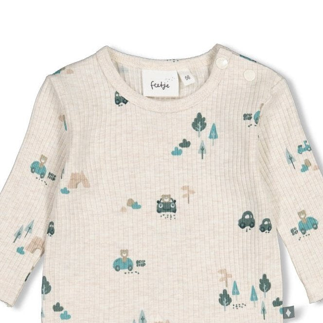 BEEP BEEP — Organic Cotton Rib Jersey Printed Fashion Top