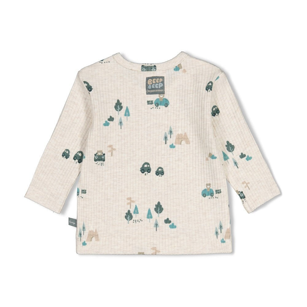 BEEP BEEP — Organic Cotton Rib Jersey Printed Fashion Top