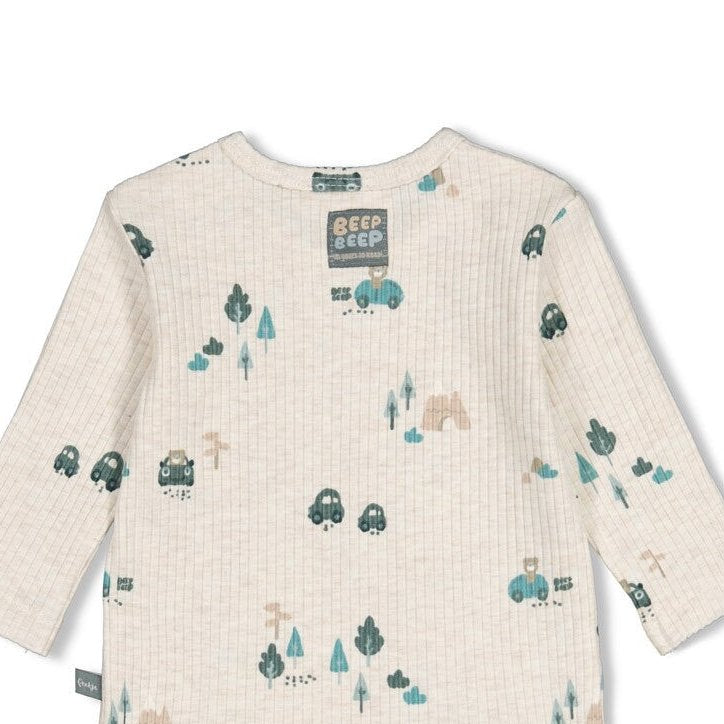 BEEP BEEP — Organic Cotton Rib Jersey Printed Fashion Top
