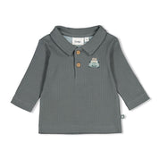 BEEP BEEP — Organic Cotton Rib Jersey Polo Fashion Top