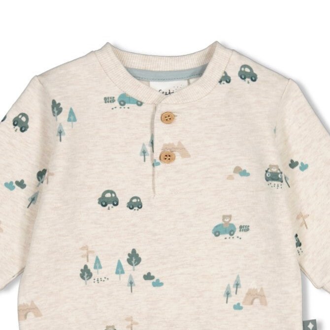 BEEP BEEP — Organic Cotton French Terry Printed Fashion Sweat Top