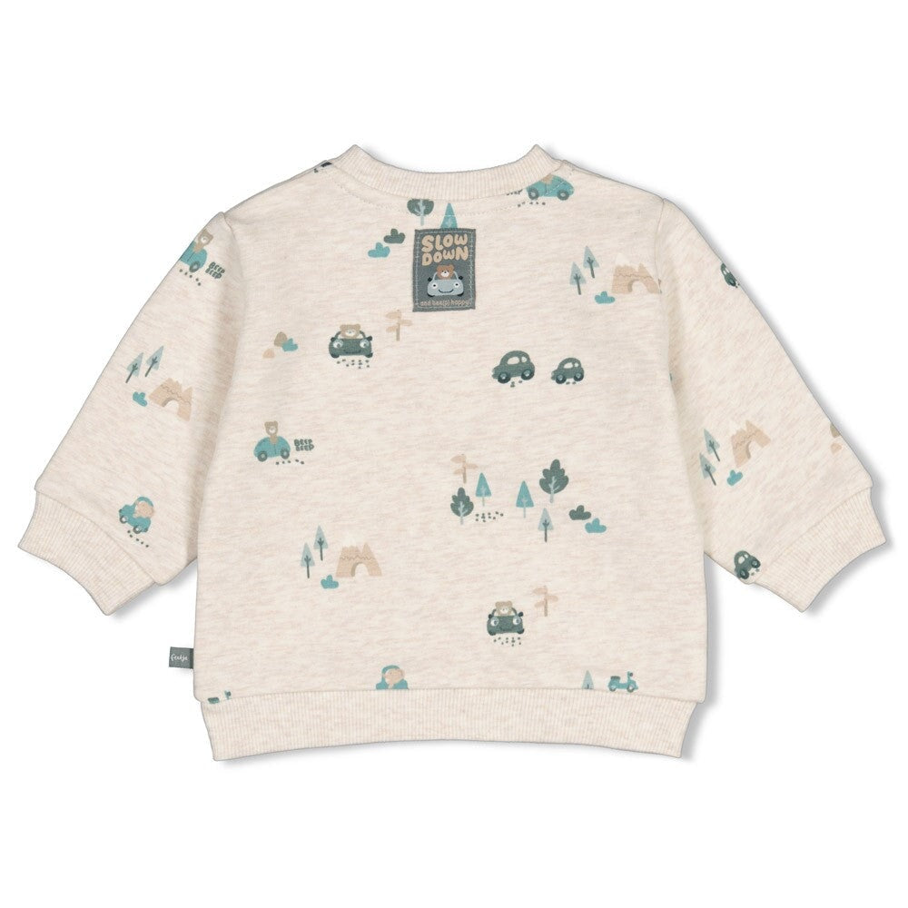 BEEP BEEP — Organic Cotton French Terry Printed Fashion Sweat Top