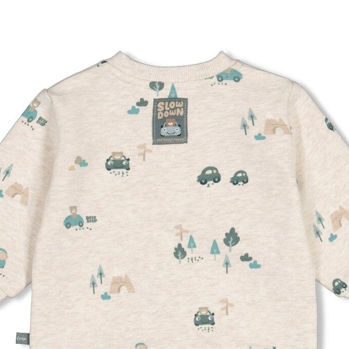 BEEP BEEP — Organic Cotton French Terry Printed Fashion Sweat Top