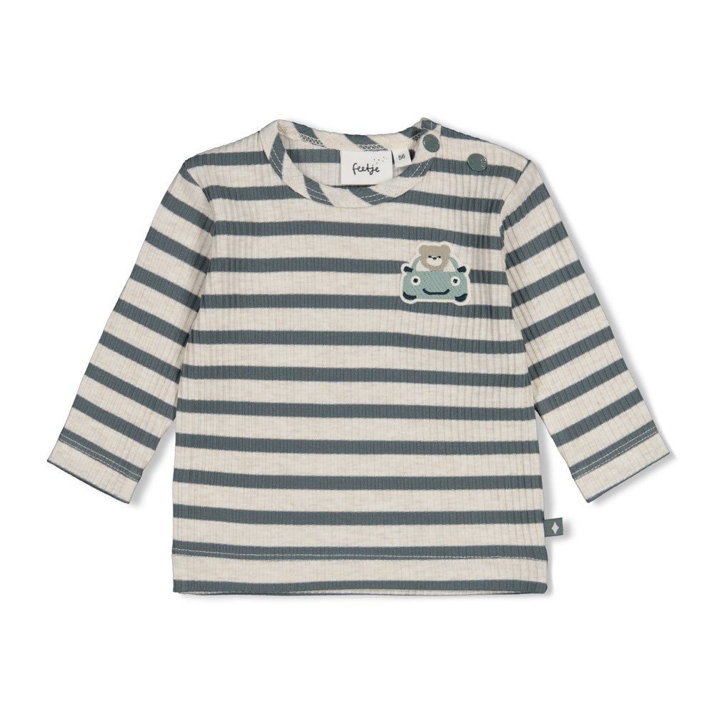 BEEP BEEP — Organic Cotton Striped Rib Jersey Fashion Top