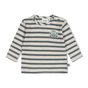 BEEP BEEP — Organic Cotton Striped Rib Jersey Fashion Top