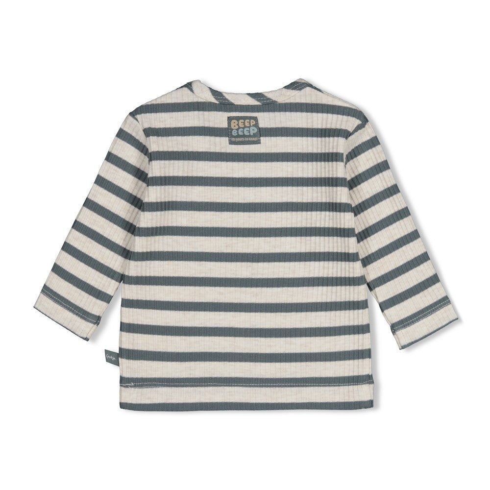 BEEP BEEP — Organic Cotton Striped Rib Jersey Fashion Top