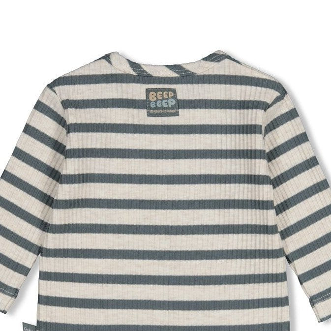 BEEP BEEP — Organic Cotton Striped Rib Jersey Fashion Top