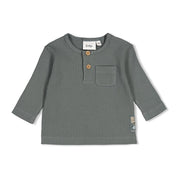 BEEP BEEP — Organic Cotton Rib Jersey Henley Fashion Top