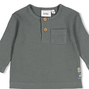 BEEP BEEP — Organic Cotton Rib Jersey Henley Fashion Top