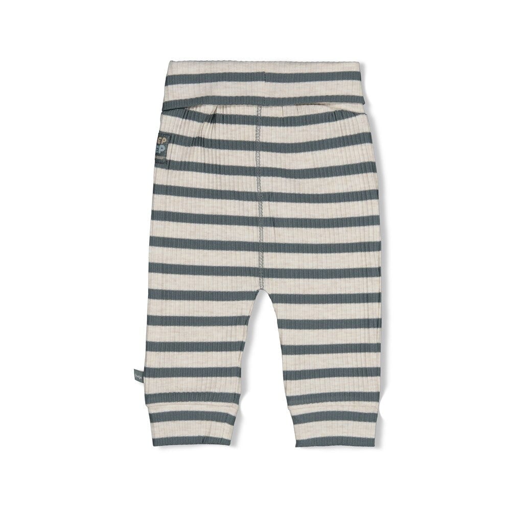 BEEP BEEP — Organic Cotton Rib Jersey Striped Fashion Pants