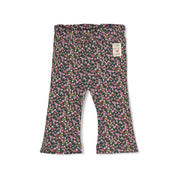 AFTERNOON TEA	— Organic Cotton Fancy Rib Floral Flare Pants