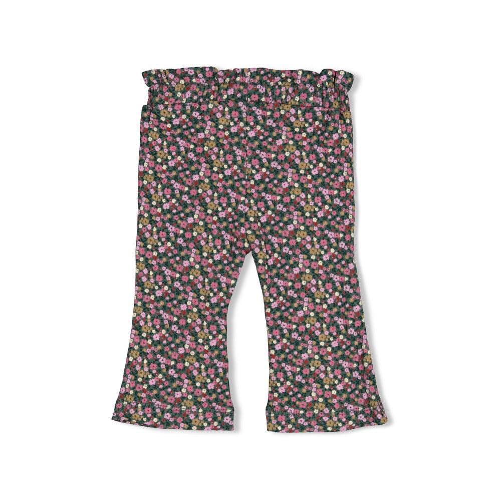 AFTERNOON TEA	— Organic Cotton Fancy Rib Floral Flare Pants