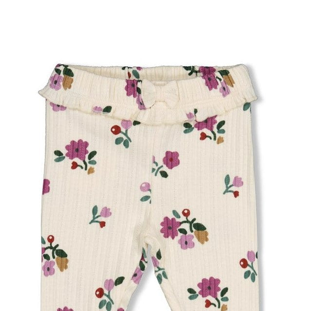 AFTERNOON TEA	— Organic Cotton Fancy Rib Floral Leggings
