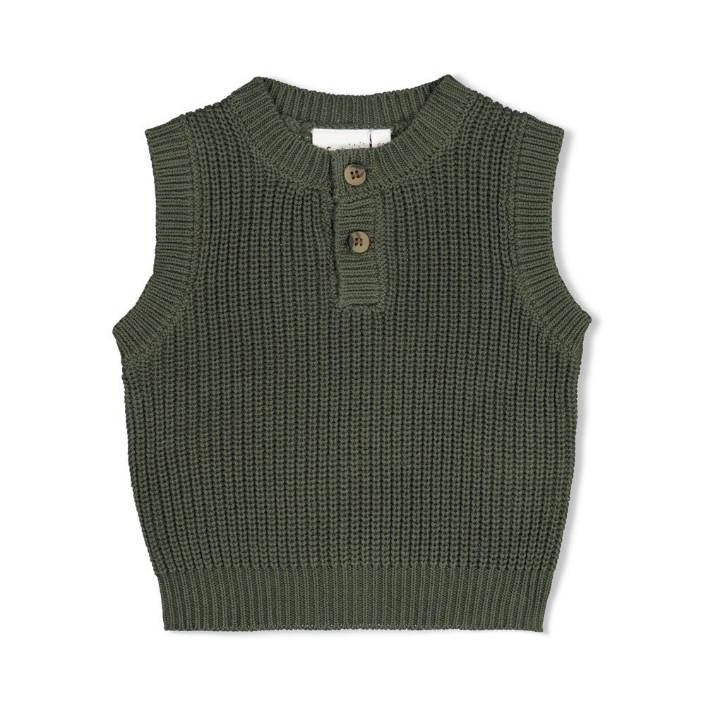 WIGGLE AND WADDLE — Organic Cotton Rib Knit Sweater Vest