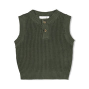 WIGGLE AND WADDLE — Organic Cotton Rib Knit Sweater Vest