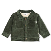 WIGGLE AND WADDLE — Organic Cotton Ribbed Velour Teddy-Lined Jacket