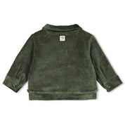 WIGGLE AND WADDLE — Organic Cotton Ribbed Velour Teddy-Lined Jacket