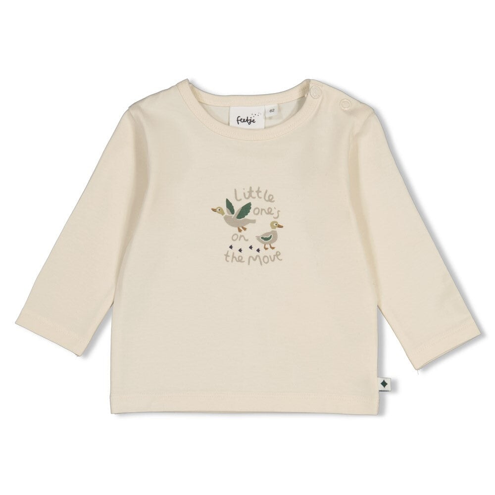 WIGGLE AND WADDLE — Organic Cotton "Little One's On The Move" Graphic Fashion Top