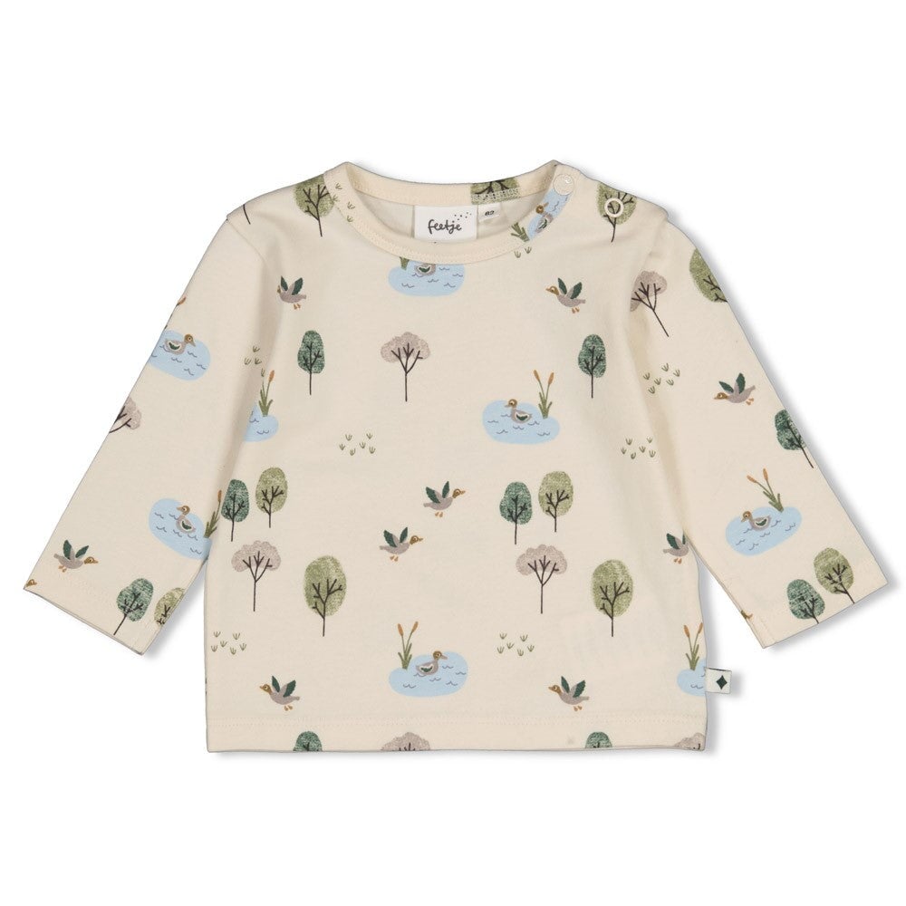 WIGGLE AND WADDLE — Organic Cotton Duck Pond Printed Fashion Top