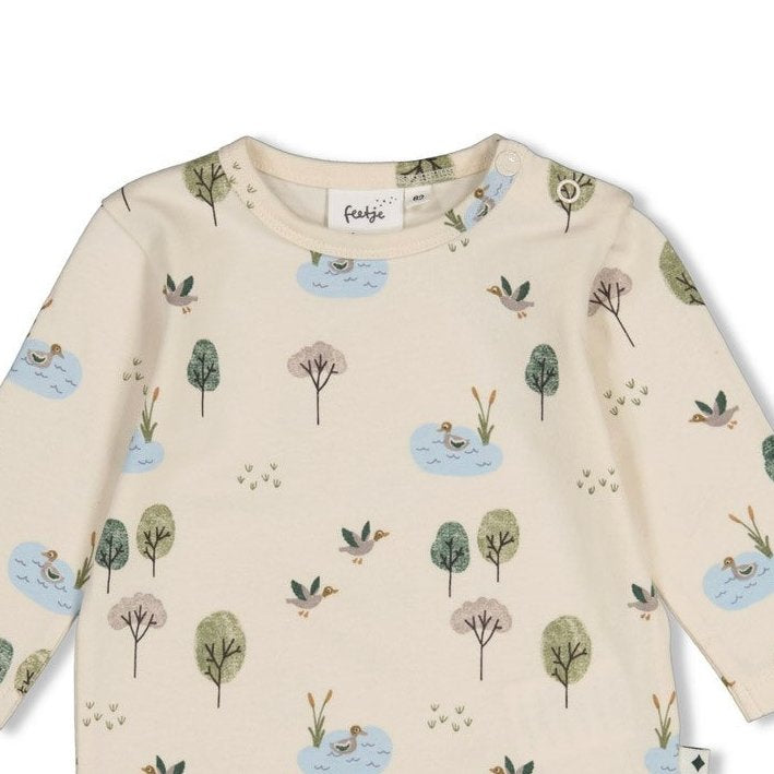 WIGGLE AND WADDLE — Organic Cotton Duck Pond Printed Fashion Top
