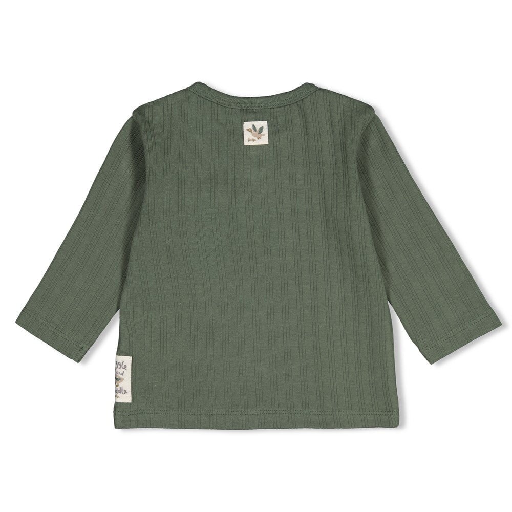 WIGGLE AND WADDLE — Organic Cotton Fancy Rib Henley Fashion Top