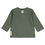 WIGGLE AND WADDLE — Organic Cotton Fancy Rib Henley Fashion Top