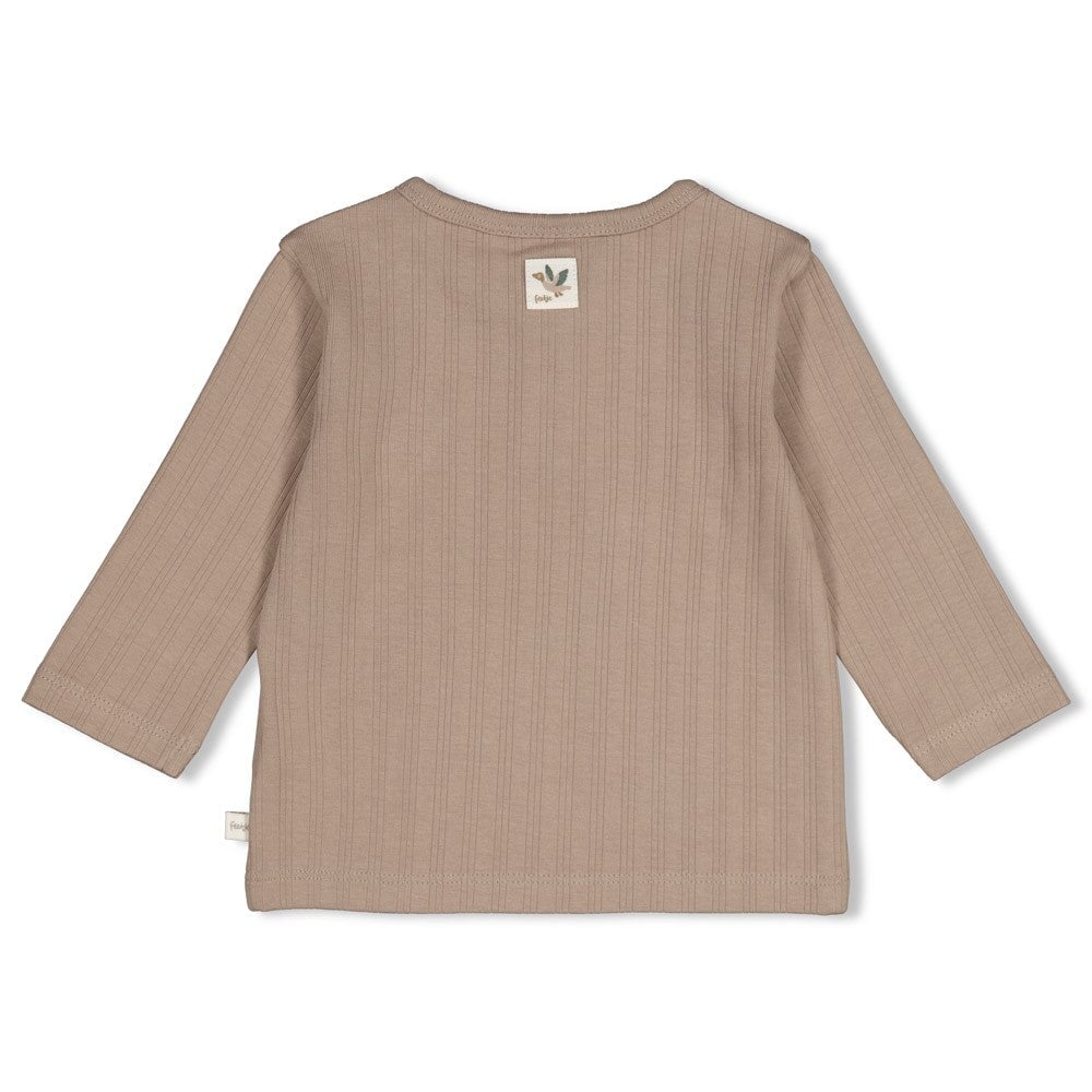 WIGGLE AND WADDLE — Organic Cotton Fancy Rib Duck Henley Fashion Top
