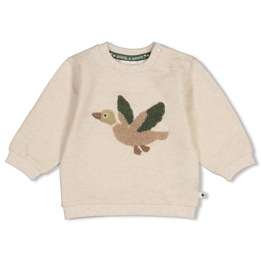 WIGGLE AND WADDLE — Organic Cotton Elastic French Terry Flying Duck Sweat Top