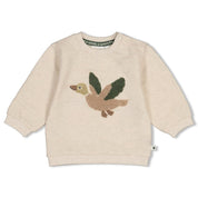 WIGGLE AND WADDLE — Organic Cotton Elastic French Terry Flying Duck Sweat Top