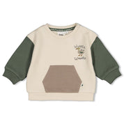 WIGGLE AND WADDLE — Organic Cotton Colorblock Duck Sweat Top