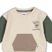 WIGGLE AND WADDLE — Organic Cotton Colorblock Duck Sweat Top