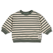 WIGGLE AND WADDLE — Organic Cotton Elastic French Terry Striped Sweat Top