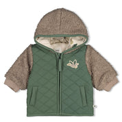 WIGGLE AND WADDLE — Quilted Teddy Bouclé Hooded Jacket