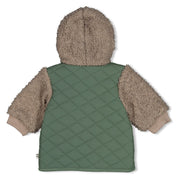 WIGGLE AND WADDLE — Quilted Teddy Bouclé Hooded Jacket
