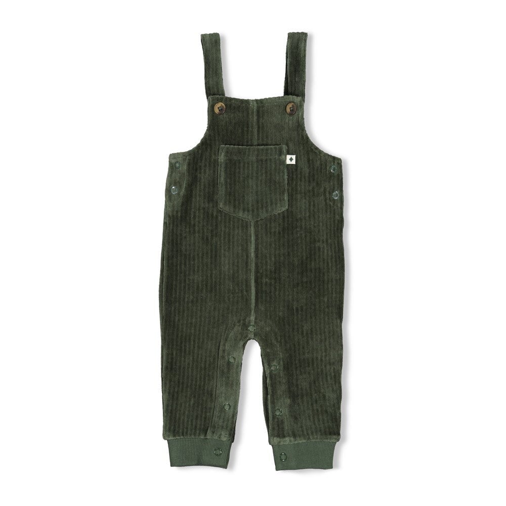 WIGGLE AND WADDLE — Organic Cotton Ribbed Velour Fashion Overalls