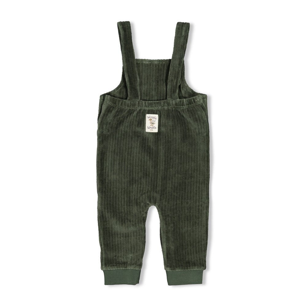 WIGGLE AND WADDLE — Organic Cotton Ribbed Velour Fashion Overalls