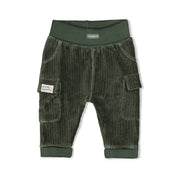 WIGGLE AND WADDLE — Organic Cotton Ribbed Velour Cargo Fashion Pants