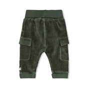 WIGGLE AND WADDLE — Organic Cotton Ribbed Velour Cargo Fashion Pants
