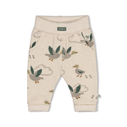 WIGGLE AND WADDLE — Organic Cotton Elastic French Terry Duck Printed Fashion Pants