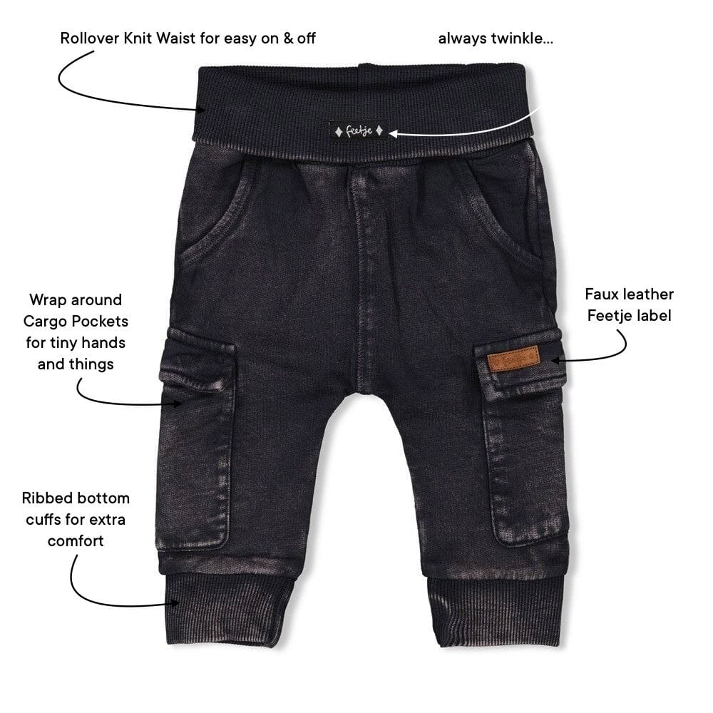 KEEPSAKE DENIM - Knit French Terry Cargo Denim Pants