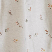 COOL FAMILY Allover Print Slub Yarn Short Sleeve Top