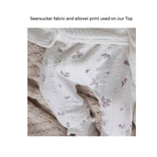 BLOSSOM - Seersucker Allover Print Ruffles Top