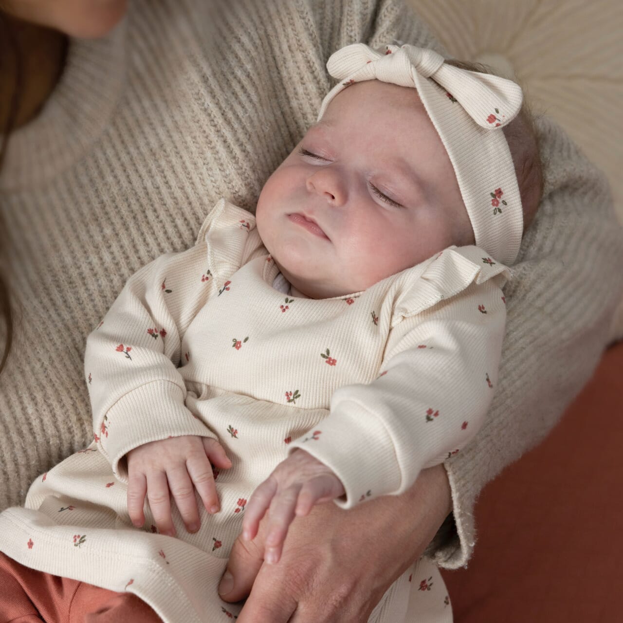 SENDING LOVE A Sweet Allover Print Rib Knit Jersey Dress