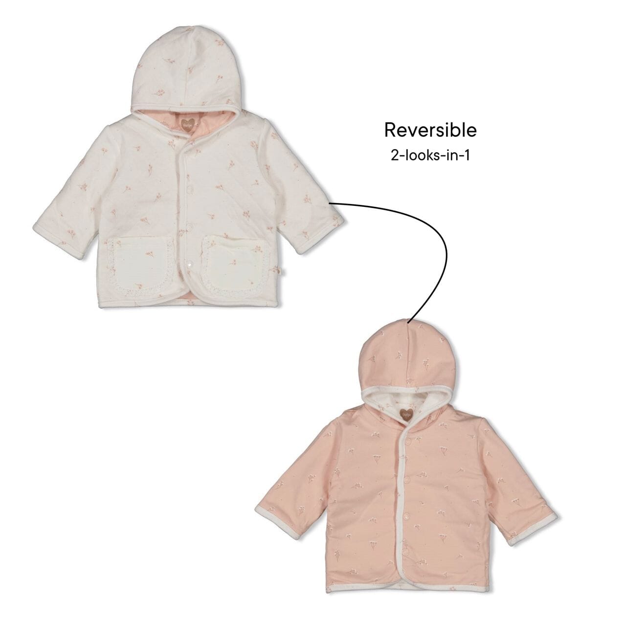DELICATE FLOWER - Organic Cotton Reversible Hooded Jacket