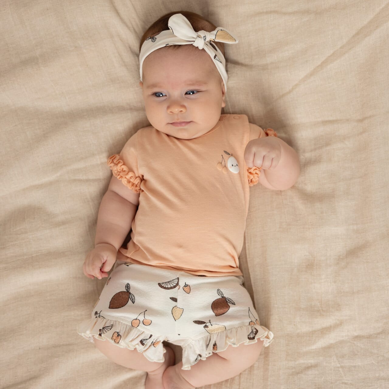 CUTIE FRUITY Organic Cotton Allover Print Fancy Fabric Short