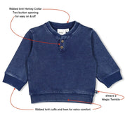 KEEPSAKE DENIM - French Terry Knit Henley Sweat Top