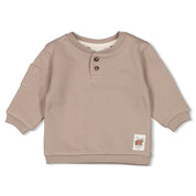 WILD WORLD - French Terry Henley Collar Sweat Top
